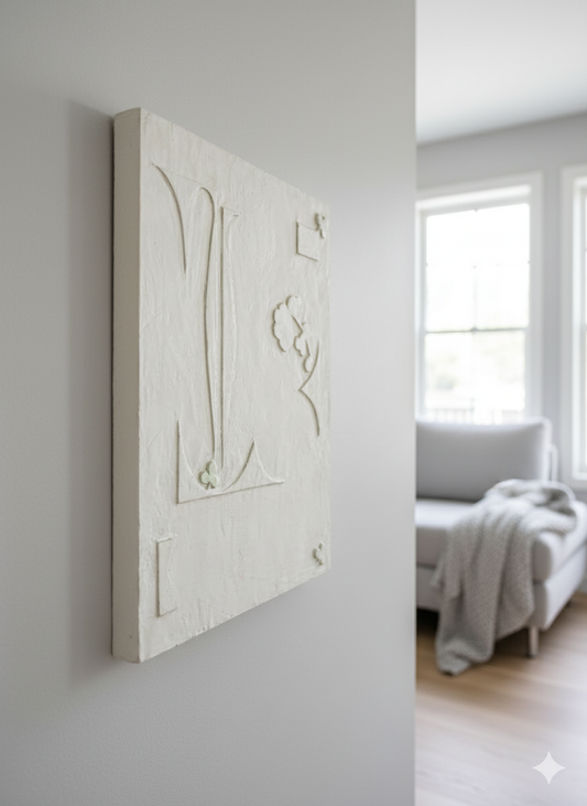 white arrangement art